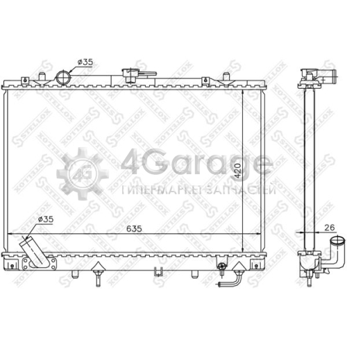 STELLOX 1025398SX Радиатор охлаждение двигателя