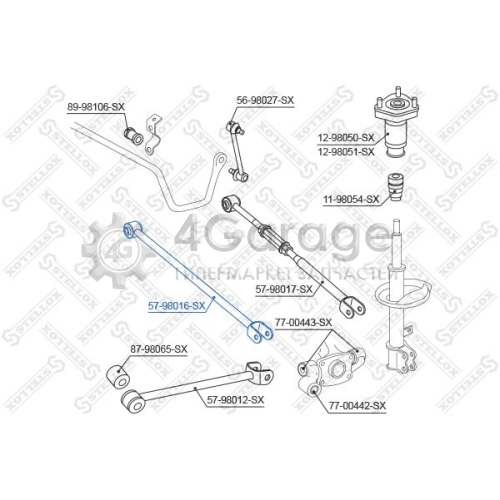 STELLOX 5798016SX Тяга / стойка подвеска колеса