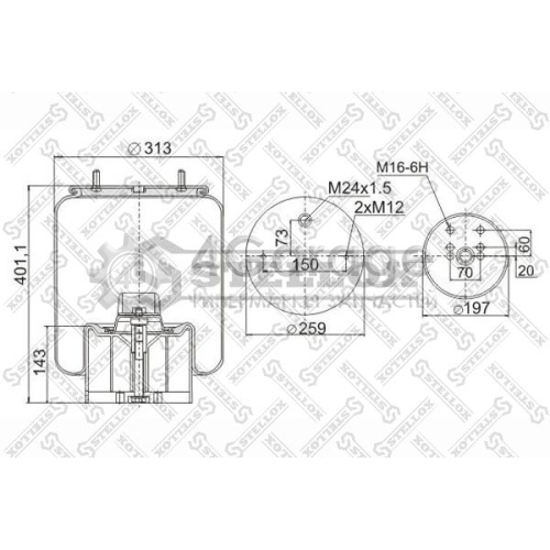 STELLOX 9049612SX Кожух пневматической рессоры