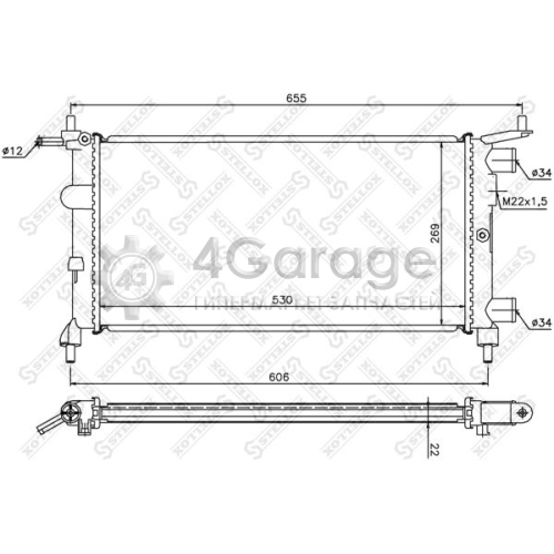 STELLOX 1026075SX Радиатор охлаждение двигателя