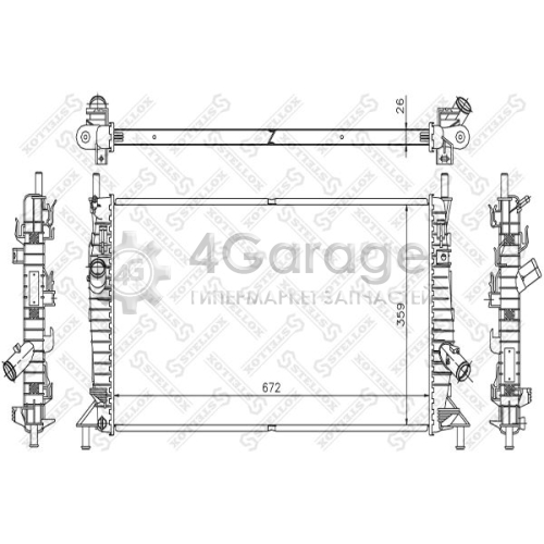 STELLOX 1025182SX Радиатор охлаждение двигателя