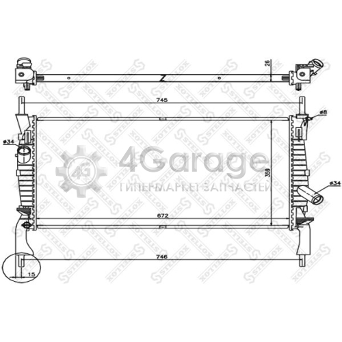 STELLOX 1026751SX Радиатор охлаждение двигателя