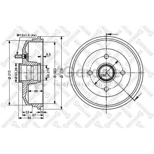 STELLOX 60252529SX Тормозной барабан