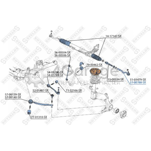 STELLOX 5100788SX Наконечник поперечной рулевой тяги