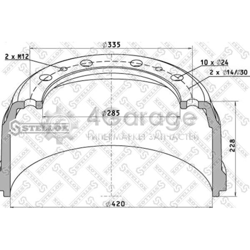 STELLOX 8500036SX Тормозной барабан