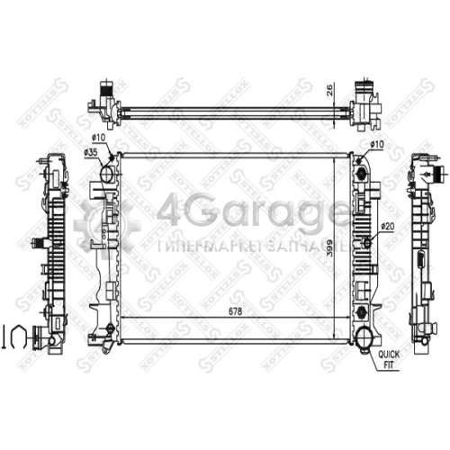 STELLOX 1026553SX Радиатор охлаждение двигателя