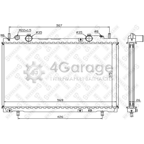 STELLOX 1025692SX Радиатор охлаждение двигателя