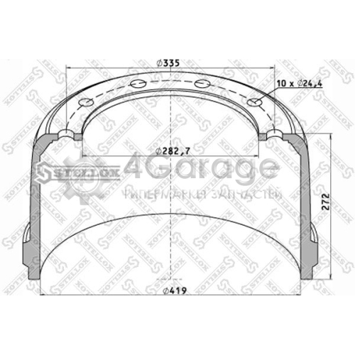 STELLOX 8500052SX Тормозной барабан