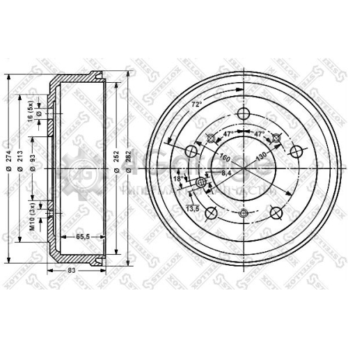 STELLOX 60264705SX Тормозной барабан