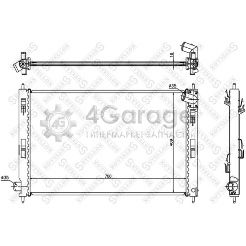 STELLOX 1025349SX Радиатор охлаждение двигателя