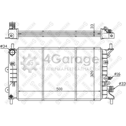 STELLOX 1025213SX Радиатор охлаждение двигателя