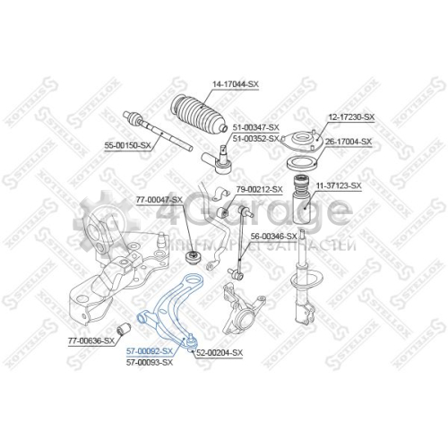 STELLOX 5700092SX Рычаг независимой подвески колеса подвеска колеса