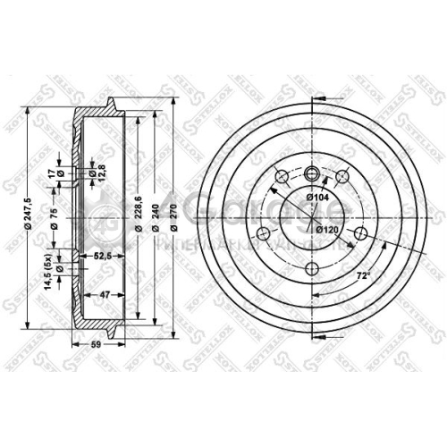 STELLOX 60251505SX Тормозной барабан