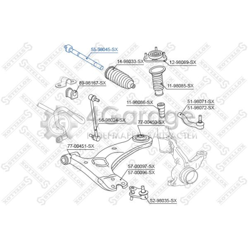 STELLOX 5598045SX Осевой шарнир рулевая тяга