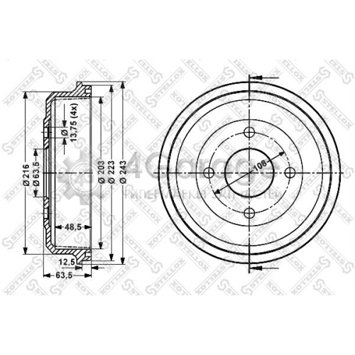 STELLOX 60252532SX Тормозной барабан