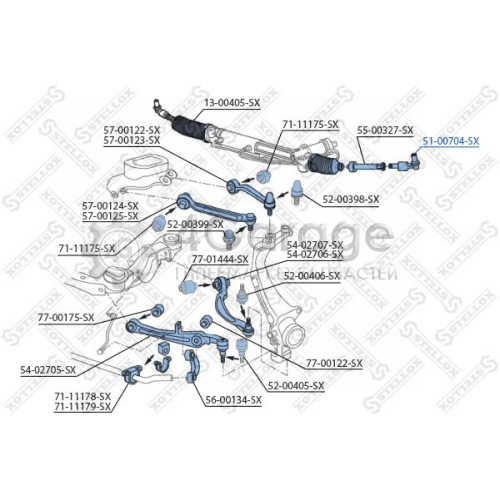 STELLOX 5100704SX 51 00704 SX_наконечник рулевой \ Audi A8 3.7/4.2/4