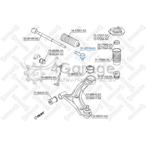 STELLOX 5100174SX Наконечник поперечной рулевой тяги