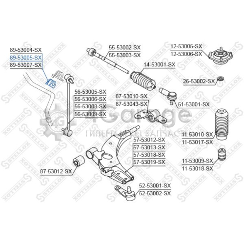 STELLOX 8953005SX Опора стабилизатор