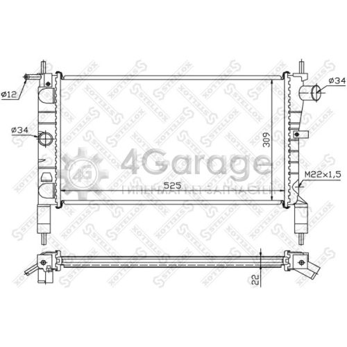 STELLOX 1025102SX Радиатор охлаждение двигателя