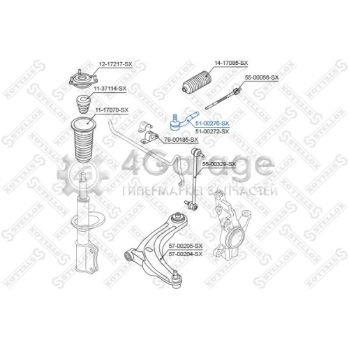 STELLOX 5100270SX Наконечник поперечной рулевой тяги