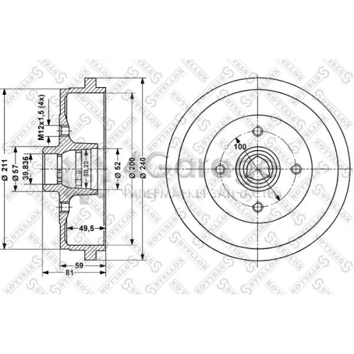 STELLOX 60254709SX Тормозной барабан