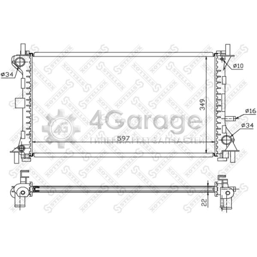 STELLOX 1025129SX Радиатор охлаждение двигателя