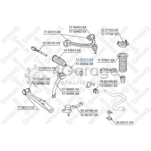 STELLOX 5100253SX Наконечник поперечной рулевой тяги