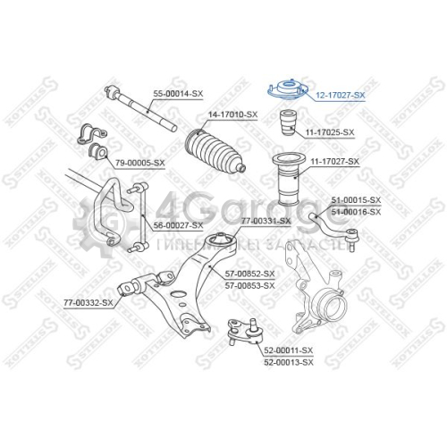 STELLOX 1217027SX 12 17027 SX_опора амортизатора переднего _ Toyota 