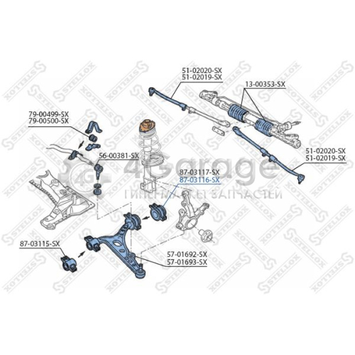 STELLOX 8703116SX Подвеска рычаг независимой подвески колеса