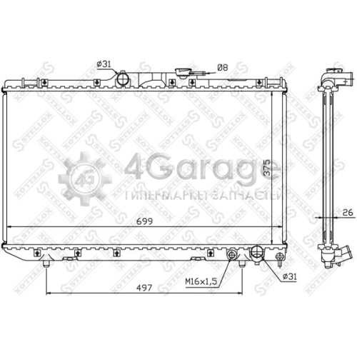 STELLOX 1025115SX Радиатор охлаждение двигателя