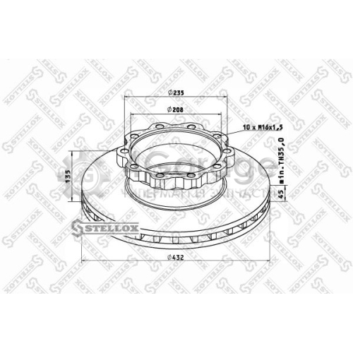 STELLOX 8500713SX Тормозной диск