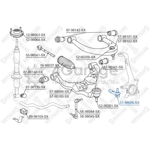 STELLOX 5198066SX Наконечник поперечной рулевой тяги