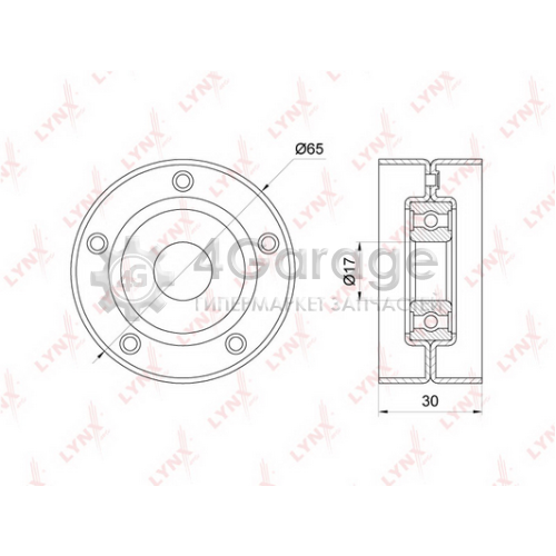 LYNXauto PB5222 Натяжной ролик поликлиновой ремень