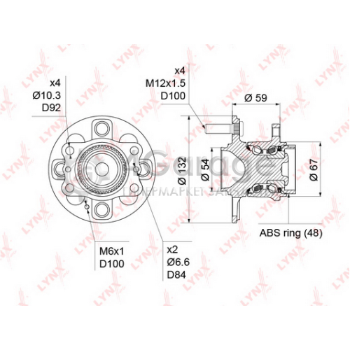 LYNXauto WH1235 Комплект подшипника ступицы колеса