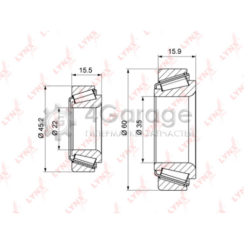 LYNXauto WB1083 Комплект подшипника ступицы колеса