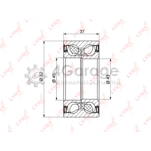 LYNXauto WB1057 Комплект подшипника ступицы колеса