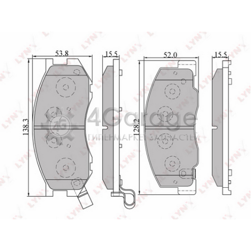 LYNXauto BD7515 Комплект тормозных колодок дисковый тормоз