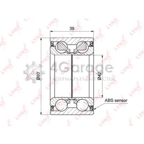 LYNXauto WB1299 Комплект подшипника ступицы колеса