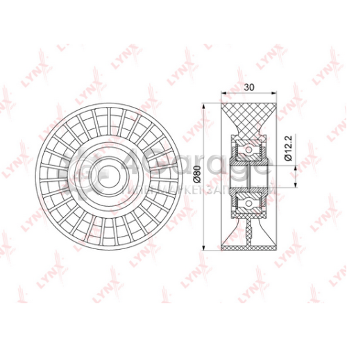 LYNXauto PB5068 Натяжной ролик поликлиновой ремень