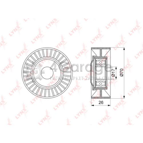 LYNXauto PB5375 Натяжной ролик поликлиновой ремень