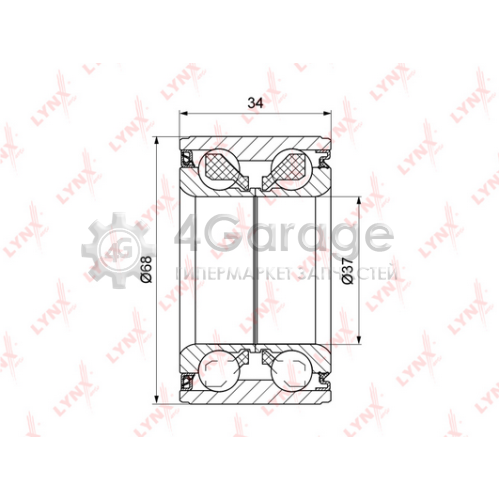 LYNXauto WB1519 Комплект подшипника ступицы колеса