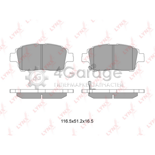 LYNXauto BD7526 Комплект тормозных колодок дисковый тормоз