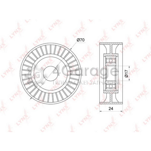 LYNXauto PB5147 Натяжной ролик поликлиновой ремень