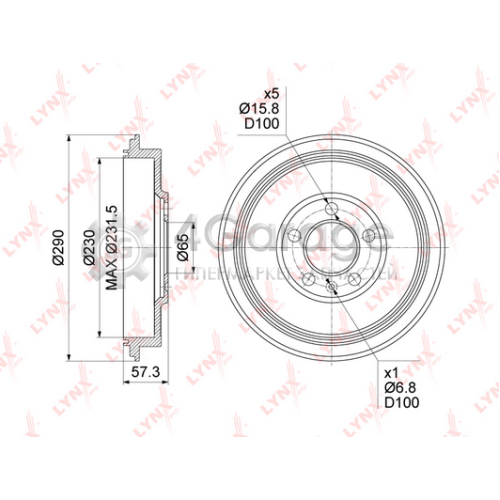 LYNXauto BM1156 Тормозной барабан