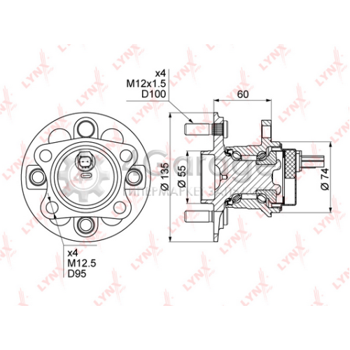 LYNXauto WH1106 Комплект подшипника ступицы колеса