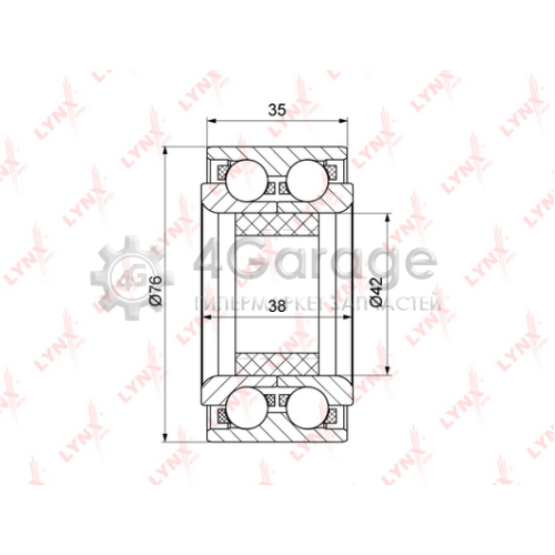 LYNXauto WB1108 Комплект подшипника ступицы колеса