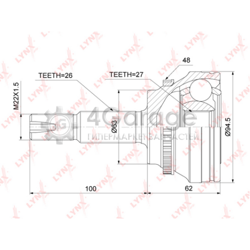 LYNXauto CO7585A ШРУС наруж. ком/кт