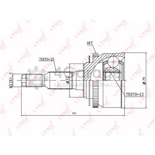 LYNXauto CO3648A ШРУС наружный подходит для HYUNDAI Getz 1.3 1.6 02 CO 3648A