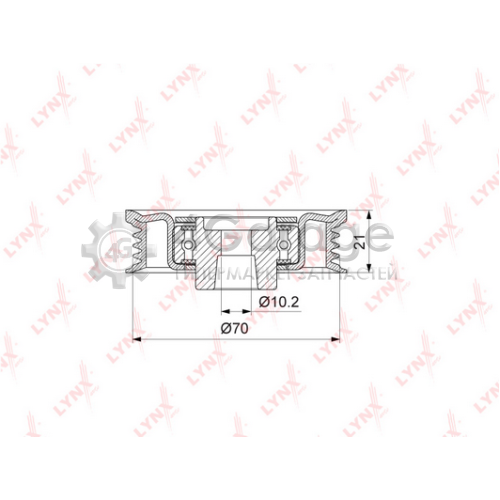 LYNXauto PB5372 Натяжной ролик поликлиновой ремень