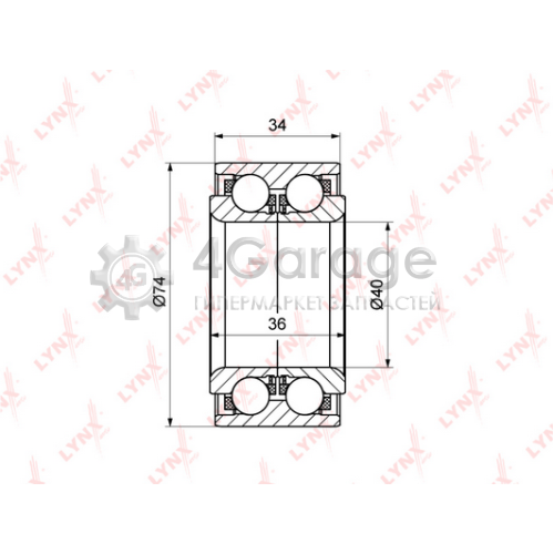LYNXauto WB1133 Комплект подшипника ступицы колеса